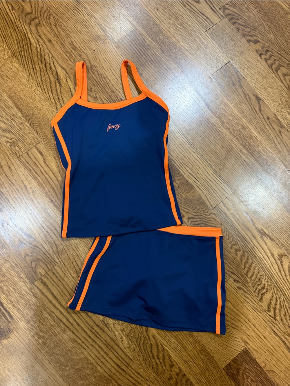 FANCY brand navy and orange tank and skort set🧡 NWOT XS